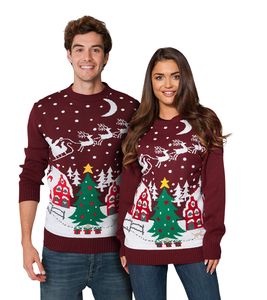 UglyXmas Weihnachtspullover Damen & Herren Christmas Sweater "Gemütliche Weihnachtslandschaft" Größe L