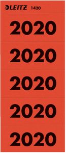 LEITZ Ordner-Inhaltsschild "Jahreszahl 2020" rot 100 Stück