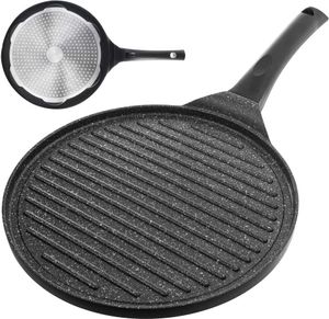 Orion Grillpfanne Grill Pfanne Antihaftbeschichtete Gas Induktion Ø 27 cm GRANIT