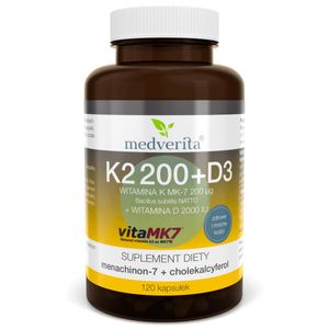 MEDVERITA Vitamin K2 MK-7 100mcg + D3 2000IU 120 Kapseln