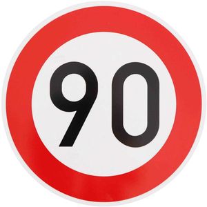 ORIGINAL Verkehrzeichen 90 KM/H Schild Nr. 274-90 Verkehrsschild Straßenschild Metall zum 90. Geburtstag Geburtstagsschild 42 cm Metall mit Folie-Typ1