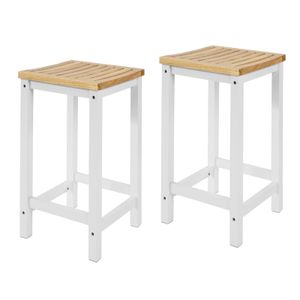 SoBuy 2er Set Stuhl Holzstuhl Essstuhl Küchenstuhl Hocker zum Küchenwagen 2xFST29-WN