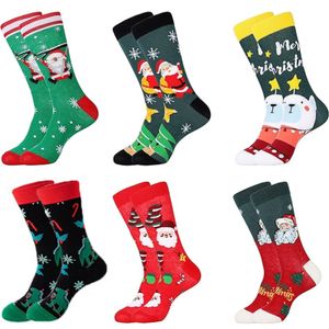 6 Paare Weihnachtssocken, Christmas Socks, Bunte Weihnachtssocken, Nikolausgeschenk, Xmas Herren DamenWeihnachten