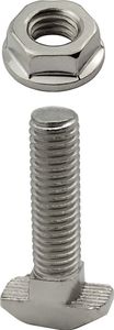 Hammerschraube T-Schraube M8 35mm Nut 10 für Aluprofil 45-er 10 Stück + Mutter