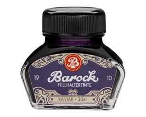 Barock 1910 Schreibtinte Kaviar, Schreibtinte für Füllhalter, Glasfedern, Tintenroller, Füllhaltertinte im Tintenfass, 30 ml, violett