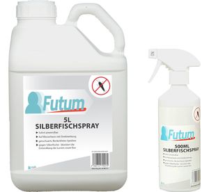 FUTUM 5L + 500ml Silberfische Spray Mittel gegen Silberfischchen Köder Falle Silberfisch Abwehr