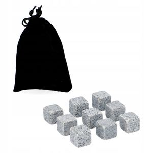 KADAX Set mit Whisky-Steinen 2x2 cm, Natürliche Eiswürfel für Getränke, Steineset mit Samtbeutel (9 Stück)