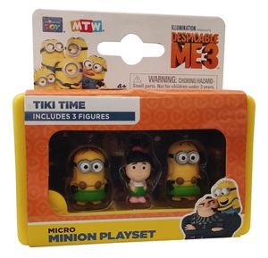MTW Toys 20256 Despicable Me 3 Mini Minions 3er Figuren Set Tiki Time Bob, Agnes und Kevin Sammelfiguren