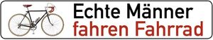 Echte Männer fahren Fahrrad, Straßenschild - Magnet, Blech 16 x 3,5 cm, STR-M 008