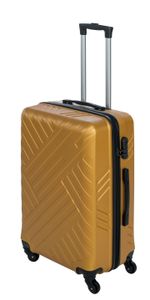 Koffer Hartschalenkoffer Trolley Reisetasche Reisekoffer mit Zahlenschloss "HT Series" von Xonic  (Braun Gold L, mittel)