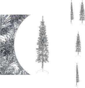 vidaXL Umelý polovičný stojan na vianočný stromček slim silver 180 cm - Vianočné stromčeky