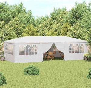 vidaXL Profi-Partyzelt mit Seitenwänden 4×9 m Weiß 90 g/m²
