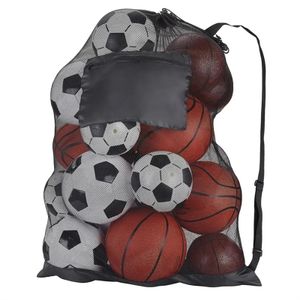 Große Ballnetz Große Ballsack 30*40 in Balltasche Fußball Meshbag Mehrzweck Sport Netztasche mit Kordelzug und Schultergurt L