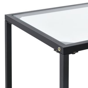 Konsolentisch Perstorp 100x30x73cm Flurtisch Sideboard Beistelltisch Tisch Stahlgestell Gehärtetes Glas Schwarz