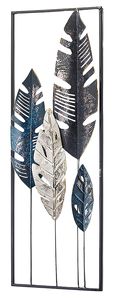 Kobolo Wandbild Wanddeko Metallbild - LEAFS - Metall - 31x89 cm - anthrazit - Kunstdruck Einrichtung Wohnzimmer Büro Flur Deko Home Abstrakt Modern