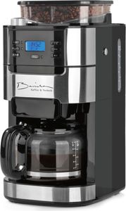 Barista Filterkaffeemaschine Kaffeemaschine mit verstellbarem Mahlwerk & Glaskanne Warmhaltefunktion, 24h Timer & Permanentfilter Für 10 Tassen Kaffee