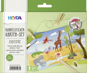 HEYDA Rubbelsticker Karten-Set "Zootiere"