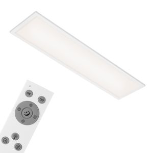 CCT LED Panel BRILONER LEUCHTEN PIATTO, 24 W, 2200 lm, IP20, weiß, Kunststoff-Metall, Dimmbar, mit Fernbedienung, CCT, 100 x 25 x 6 cm