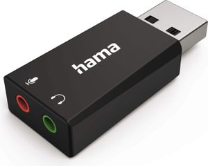 Hama Stereo, Ďalší, Čierna, USB-A, 2 x 3.5 mm, 1 kusov