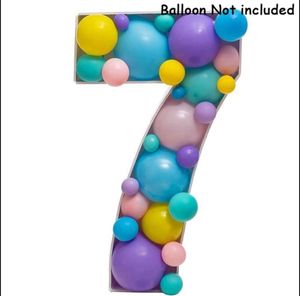 Party Deko Geburtstag Kindergeburtstag XXL Riesen Zahl 100cm 7. Geburtstag Babyparty Feier füllbar mit Ballons