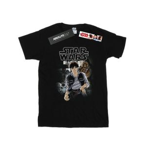 Star Wars - "Han And Chewie Anime" T-Shirt für Damen BI44717 (3XL) (Schwarz)