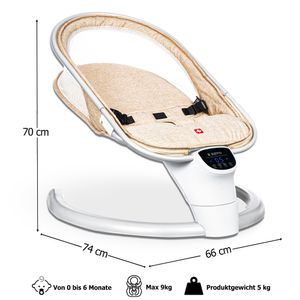 Vibrating baby lounger with deep basket - Paolo Zizito, gray