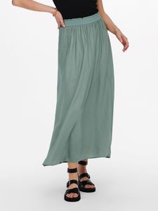 ONLY Damen Maxi Falten Rock | Einfarbiger Plissee Skirt mit Gummizug | Wadenlanges Basic ONLVENEDIG, Farben:Grün, Größe:L