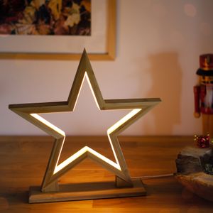ARTECSIS LED-Stern Tischlampe mit Stecker aus Bambus, Weihnachtsstern: 33