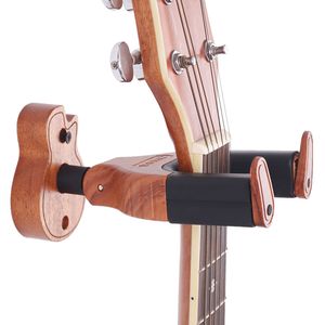 Wandhalterung aus Holz mit automatischer Verriegelung, Haken für Bass, Akustik- und E-Gitarre