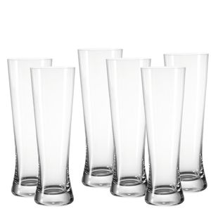 Leonardo Bionda Weizenbierglas 6er Set, Weizen Bierglas, Weißbierglas, Glas, 500 ml, 49506