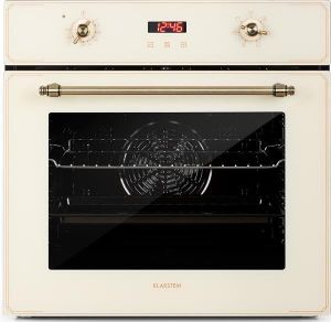 Klarstein Elizabeth, vestavná trouba, retro design, 6 funkcí, 50-250 °C, krémová