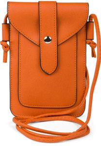 styleBREAKER Damen Touchscreen Handytasche einfarbig mit Druckknopf, Schultertasche, Umhängetasche, Mini Bag 02012369, Farbe:Orange