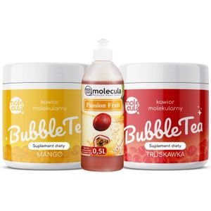 Bubble Tea Set - Erdbeere und Mango, Maracujasirup, Tassen und Strohhalme