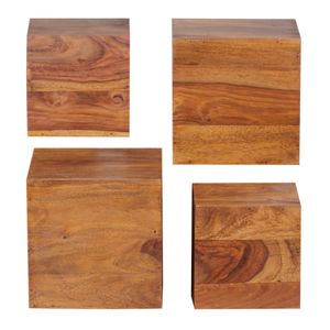 Wohnling Sheesham Massivholz Wandregal 4er Set Wandboard 25 cm und 20 cm  WL1.531