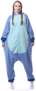 Pyjamas Tieroutfit Schlafanzug Tier Onesies Weihnachten Sleepsuit mit Kapuze Erwachsene Uni Overall Halloween Kostüm Stitch M