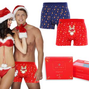 2 balení MORAJ Boxerky Vánoční dárek Pánské spodní prádlo X-Mas MBX600-006 - L