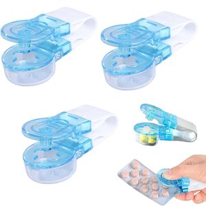3 Stück Tragbare Pillendose,Tablettenspender,Tablettenausdrücker,Portable Pill Taker,Pillenlocher mit Behälter