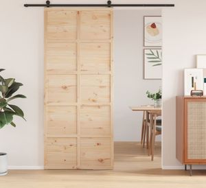 vidaXL Drzwi 90x208 cm z litego drewna sosnowego