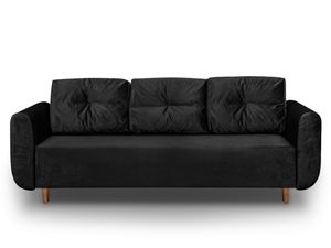 Sofa mit Schlaffunktion SEVILLA im skandinavischen Stil, Sofa mit Bettkasten und Schlaffunktion, Schlafsofa, Schlafsofa, Schlafsofa zum Schlafen, Sofa vom Hersteller, Sitzgarnitur (schwarz)