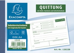 Formularbuch Quittung A6 m MWSt Nachweis 2x50 Blatt selbstdurchschreibend