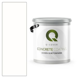 Q-COVER Bodenfarbe Betonfarbe Garagenboden Bodenbeschichtung für Innen- und Außenflächen Kellerfarbe Fußbodenfarbe Weiß 5L