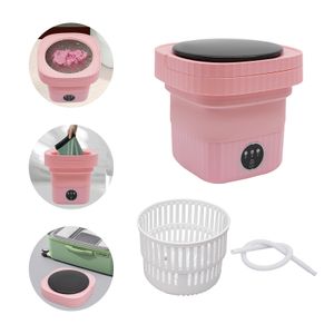 Mini Waschmaschine Faltbar, faltbare kleine Waschmaschine 3 Modi, Portable Washing Machine, Rosa