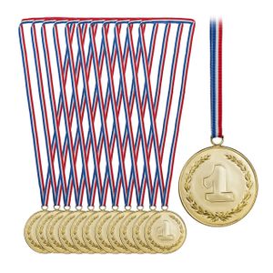 relaxdays Gold-Medaille für Kinder 12er Set