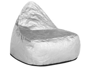 BELIANI Sitzsack Silber 73 x 75 cm Tropf Design Komfortable Sitzfläche antiallergische Füllung Leicht