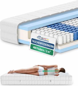 AM Qualitätsmatratzen | Orthopädische 7-Zonen Taschenfederkernmatratze | 100x220 cm | H4 | 100/220 | Federkernmatratze | Härtegrad H4 | 7 Zonen | 20 cm Höhe AM Qualitätsmatratzen | Orthopädische 7-Zonen Taschenfederkernmatratze | 100x220 cm | H4 | 100/220 | Federkernmatratze | Härtegrad H4 | 7 Zonen | 20 cm Höhe