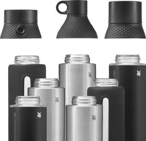 WMF Waterkant Trinkflasche Edelstahl 750ml, Edelstahlflasche Kohlensäure geeignet, Drehverschluss, auslaufsicher, BPA-frei