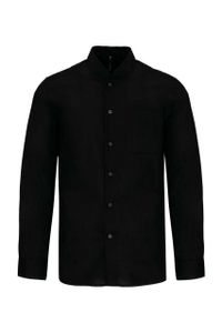 Kariban Herrenhemd Mao-Kragen Langarm K515 black 3XL