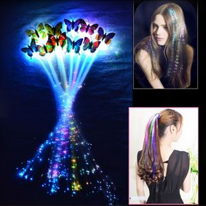 LED Blinklicht Schmetterling Haarspange Geflecht Glasfaser Haarnadel Party Dekor