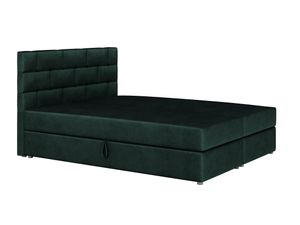 MOB, Manželská postel Boxspring 180x200 cm - Waller (tmavě zelená) (s matrací a roštem)