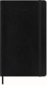 Moleskine 12 Monate Wochen Notizkalender 2024, L/A5, 1 Wo = 1 Seite, Rechts Linierte Seite, Soft Cover, Schwarz